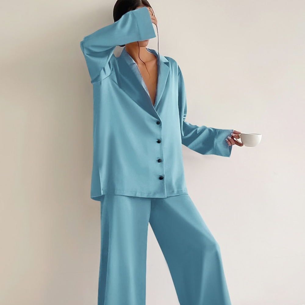 Pijama Feminino de Cetim Longo Chicago
