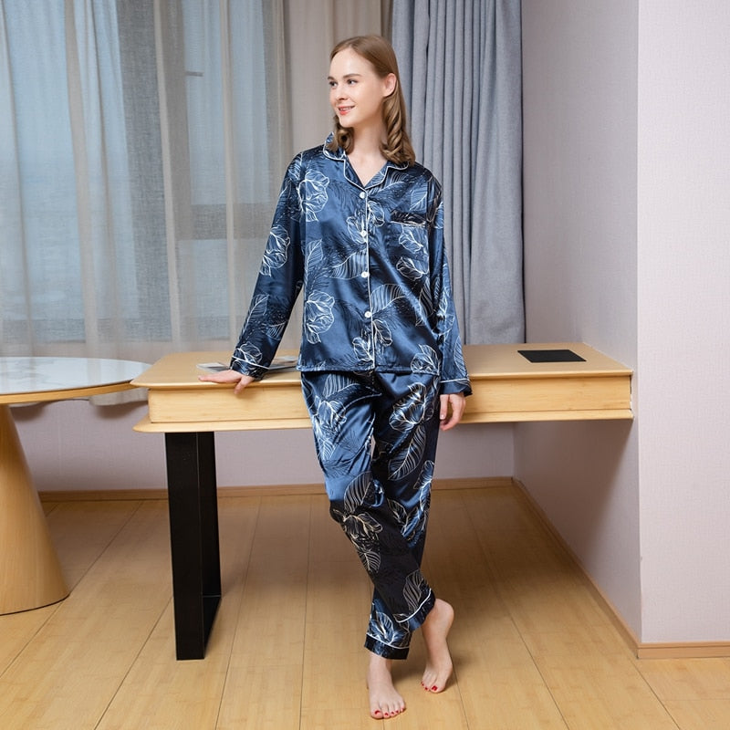 Pijama feminino em Cetim Longo Florença