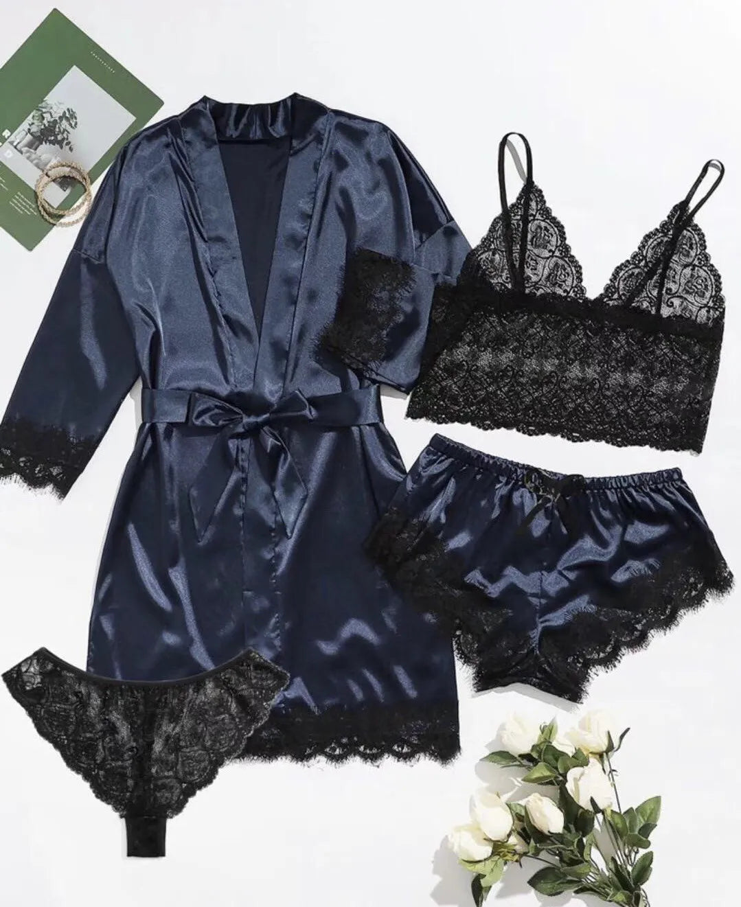 Pijama Artemis Feminino 4 Peças Cetim