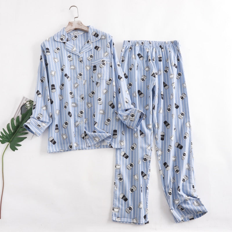 Pijama Feminino Americano Longo Coffee