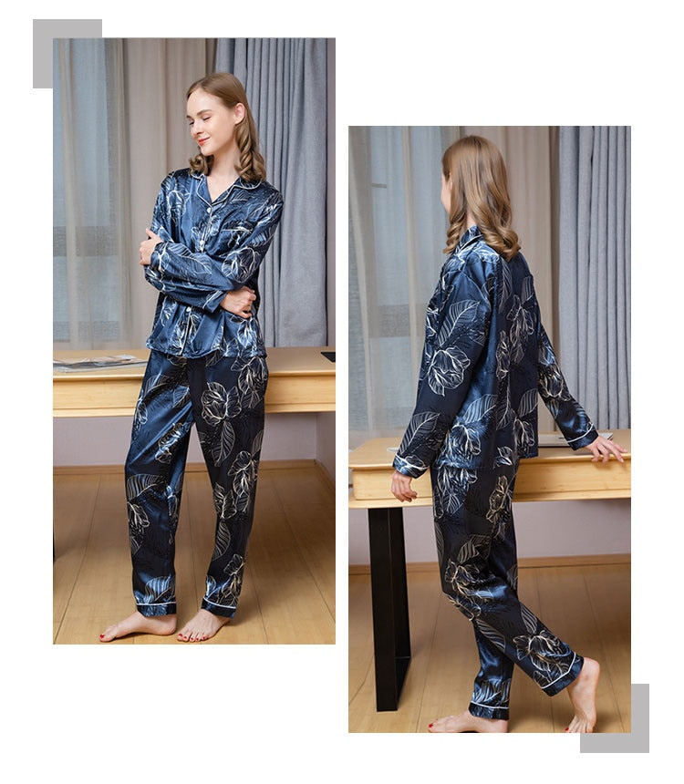 Pijama feminino em Cetim Longo Florença