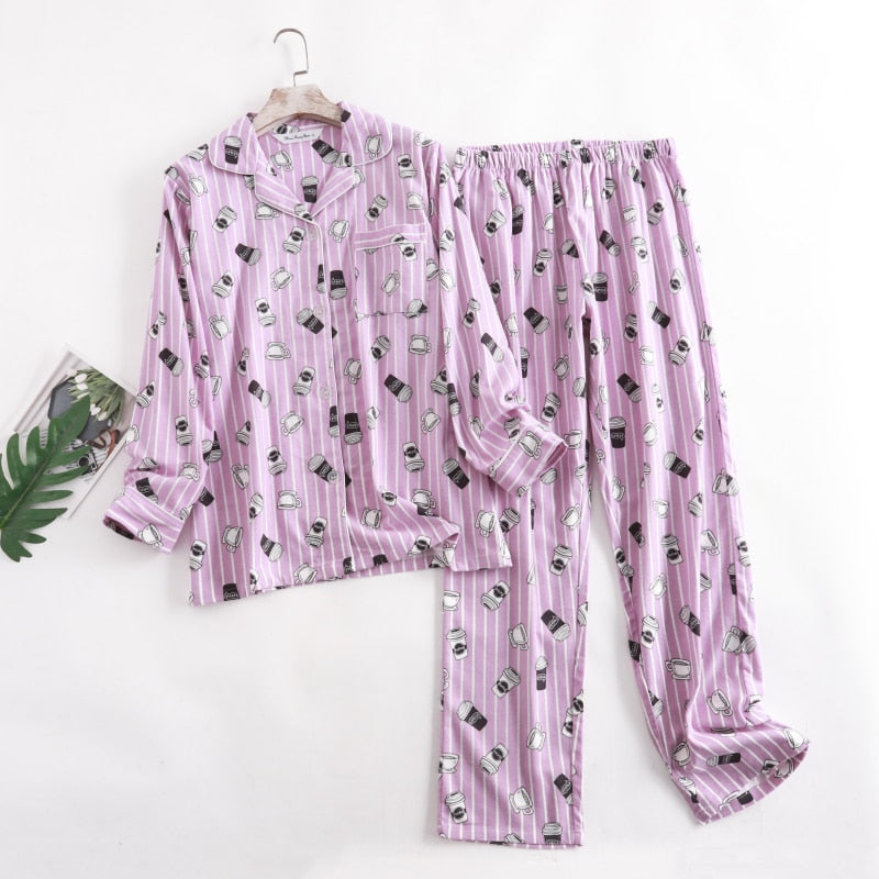 Pijama Feminino Americano Longo Coffee