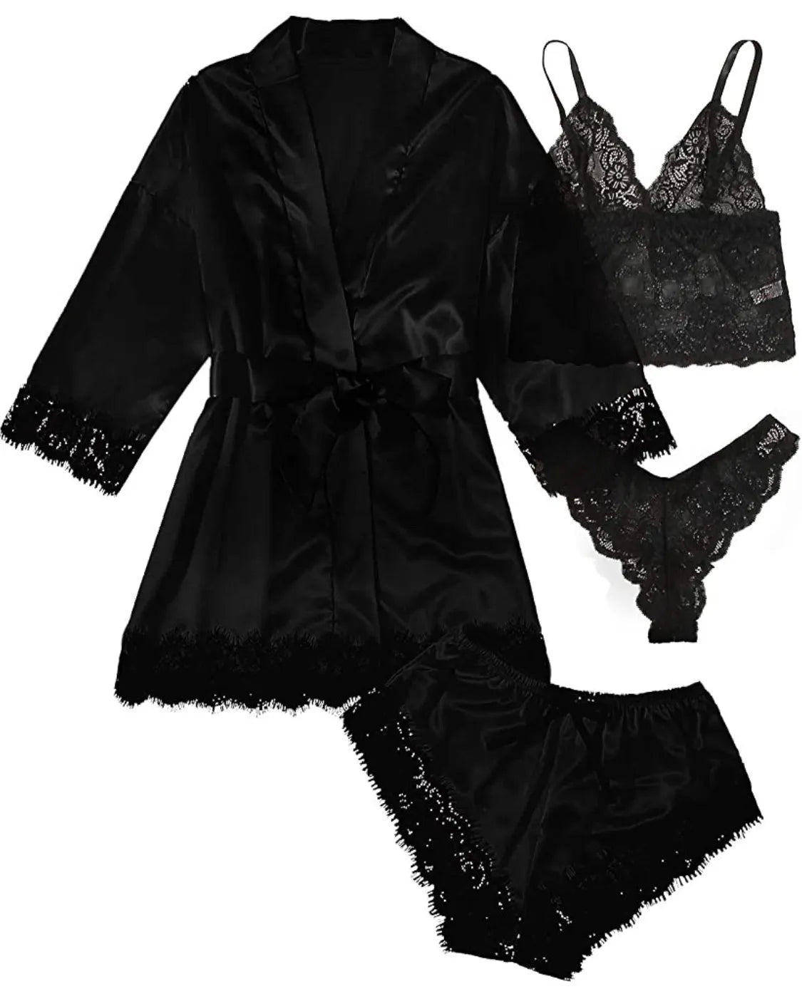 Pijama Artemis Feminino 4 Peças Cetim