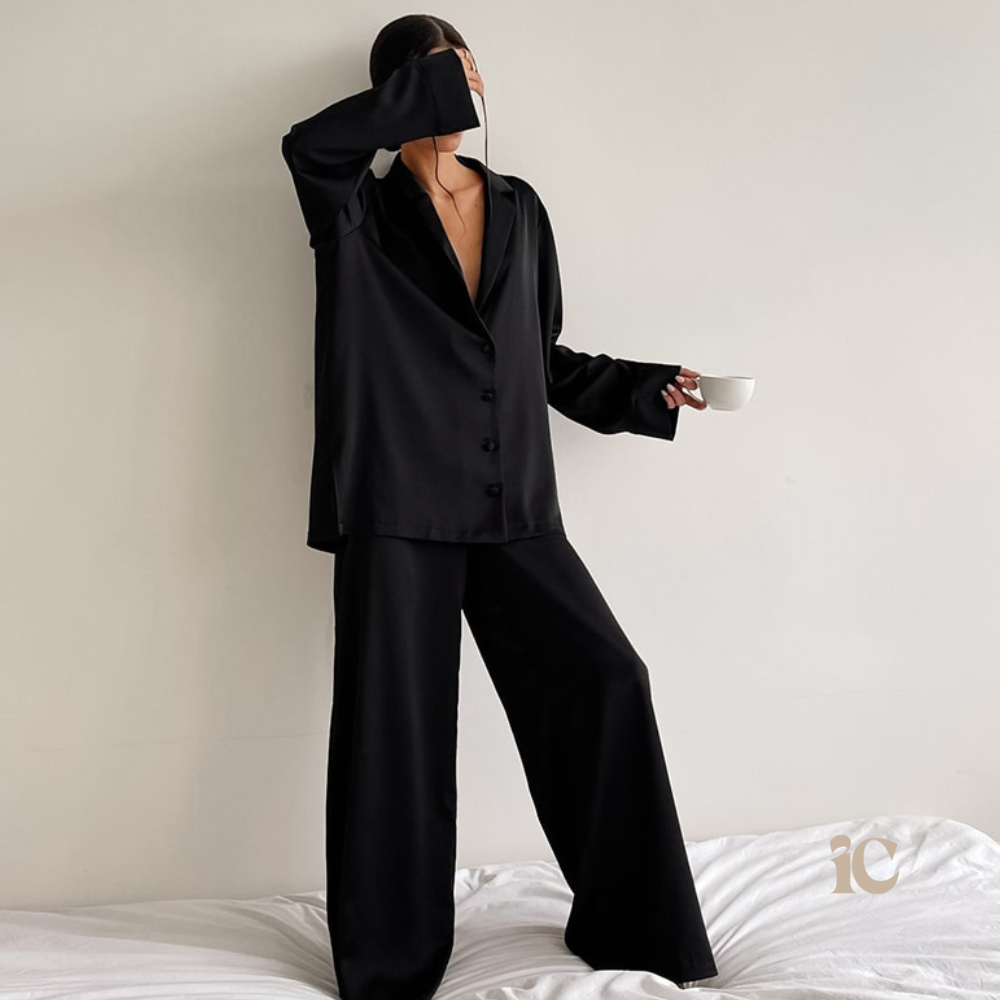 Pijama Feminino de Cetim Longo Chicago