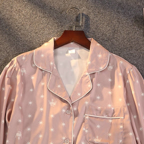 Pijama Feminino Americano Longo Celeste