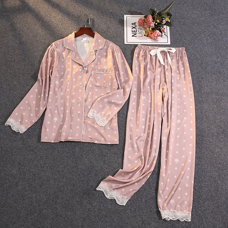 Pijama Feminino Americano Longo Celeste