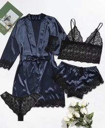 Pijama Artemis Feminino 4 Peças Cetim