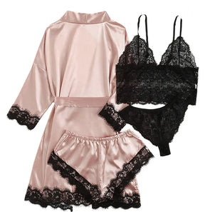 Pijama Artemis Feminino 4 Peças Cetim
