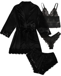 Pijama Artemis Feminino 4 Peças Cetim