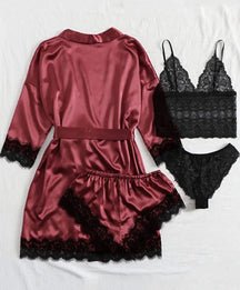 Pijama Artemis Feminino 4 Peças Cetim
